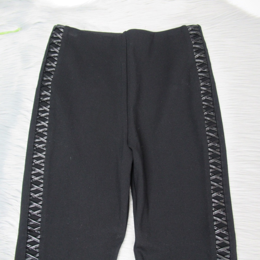 LYSSE Sedona Black Faux Leather Braided Sides Leggings Lace Up Women’s Size XS - Picture 4 of 11